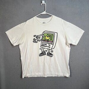 Uniqlo SPRZ NY Keith Haring Graphic T-Shirt XL 100% Cotton White